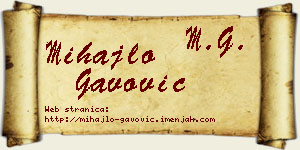 Mihajlo Gavović vizit kartica